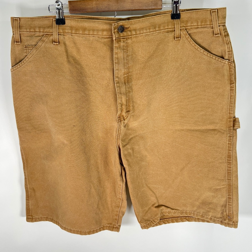 Genuine Dickies Mens Tan Duck Canvas Carpenter Shorts Size 42 Vintage Grunge